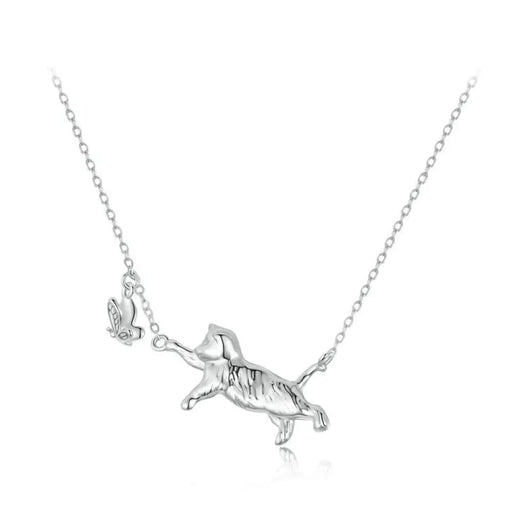 Womens 925 Sterling Silver Lovely Cat Pendant Necklace