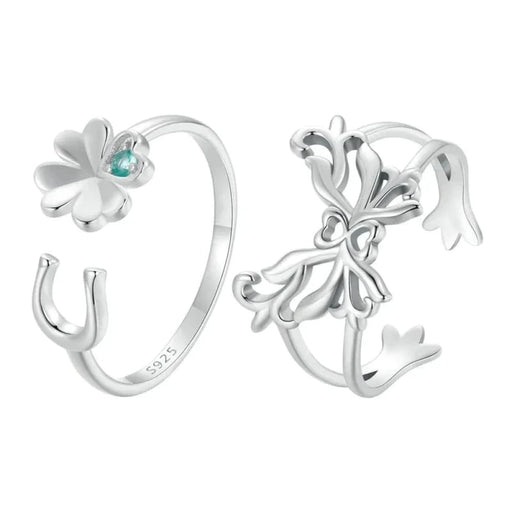 Womens 925 Sterling Silver Lucky Four - leaf Clover