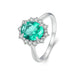 Womens 925 Sterling Silver Luxury Light Green Ring
