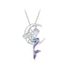 Womens 925 Sterling Silver Mermaid Pendant Necklace Moon