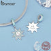 Womens 925 Sterling Silver Sun And Moon Pendant Necklace