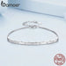 Womens 925 Sterling Silver Platinum Plated Adjustable