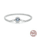 Womens 925 Sterling Silver Platinum Plated Blue Zircon