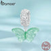 Womens 925 Sterling Silver Romantic Mint Green Butterfly