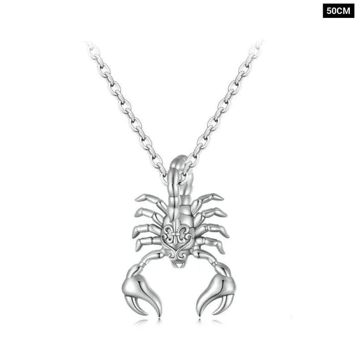 Womens 925 Sterling Silver Scorpion Pendant Necklace