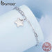 Womens 925 Sterling Silver Sparkling Star Bracelet Splice