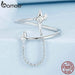 Womens 925 Sterling Silver Starry Adjustable Ring Starlight