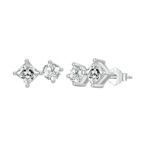 Womens 925 Sterling Silver Stud Earrings Platinum Plated