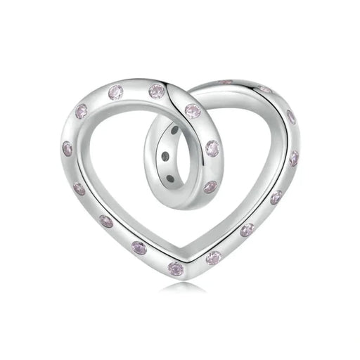 Womens 925 Sterling Silver Twisted Heart Charms Infinite