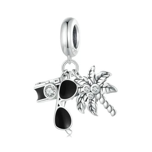 Womens 925 Sterling Silver Vacation Travel Pendant Charms
