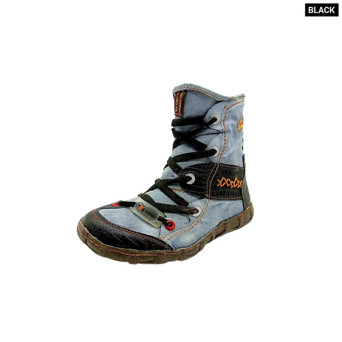 Womens Camo Pu Leather Fashion Short Duck Boots