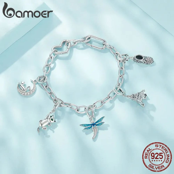Womens Charm Bracelets 925 Sterling Silver Diy Pendent Cuff