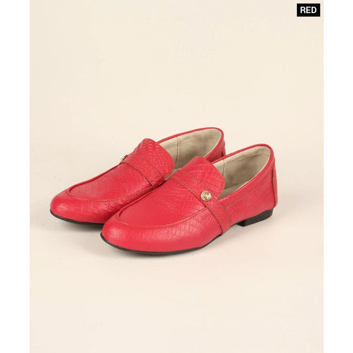 Womens Commuter Fashion Solid Crocodile Leather Shoes