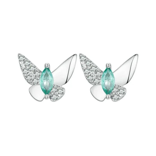 Womens Hypoallergenic Platinum Plated Butterfly Stud