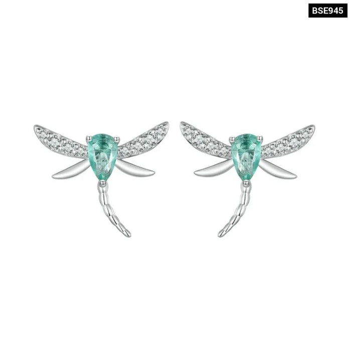 Womens Hypoallergenic Platinum Plated Dragonfly Stud