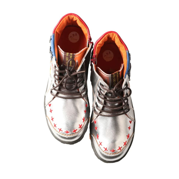 Womens Metallic Stripe Patchwork Hand-stitched Casual