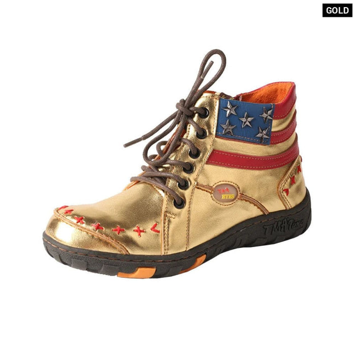 Womens Metallic Stripe Patchwork Hand-stitched Casual