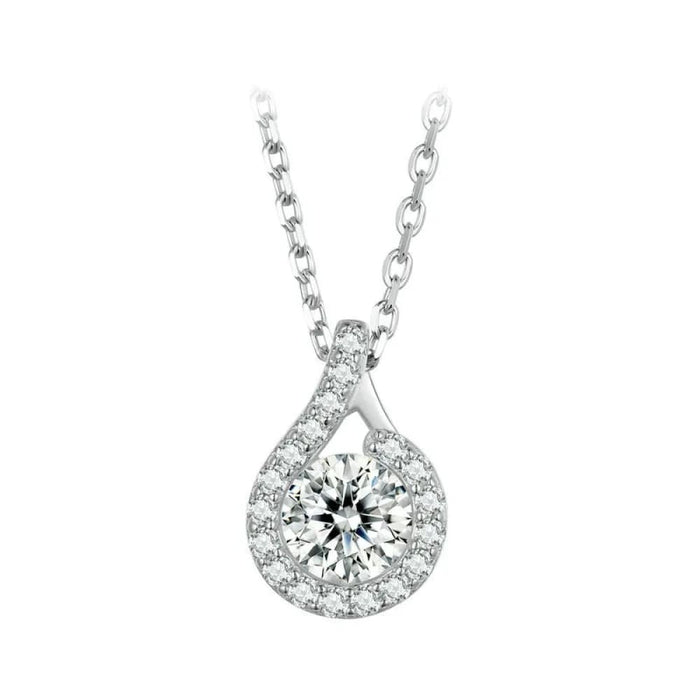 Womens Moissanite Necklaces 925 Sterling Silver Platinum