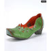 Womens Novelty Retro Style Low Heel Shoes With Shallow Lace
