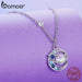 Womens Planet Necklace 925 Sterling Silver Star Moon Saturn