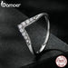 Womens V - shape Moissanite Ring Delicate Lab Diamond 925