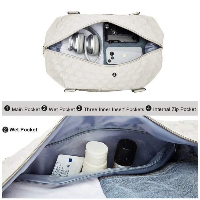 Womens Travel Duffle Bag with Trolley Sleeve and Wet Pocket