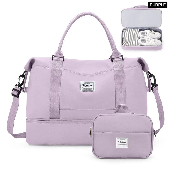 Womens Weekender Bag with Shoe Compartment and Toiletry Kit
