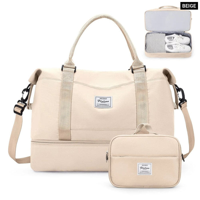 Womens Weekender Bag with Shoe Compartment and Toiletry Kit