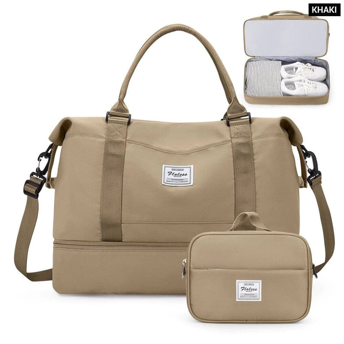 Womens Weekender Bag with Shoe Compartment and Toiletry Kit