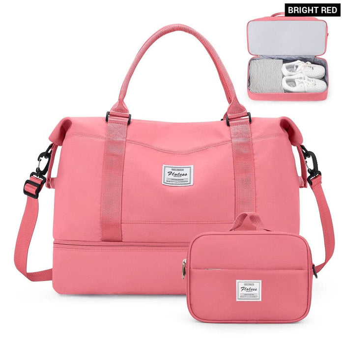 Womens Weekender Bag with Shoe Compartment and Toiletry Kit