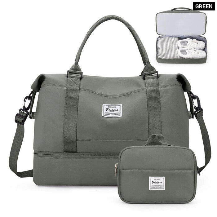 Womens Weekender Bag with Shoe Compartment and Toiletry Kit