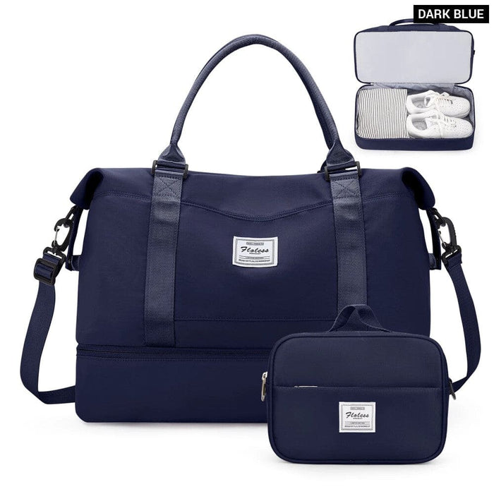 Womens Weekender Bag with Shoe Compartment and Toiletry Kit