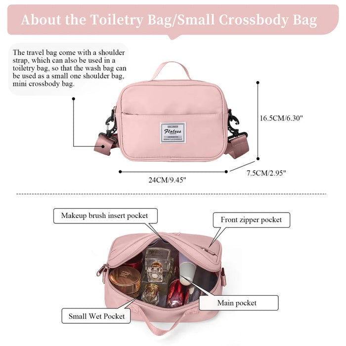 Womens Weekender Bag with Shoe Compartment and Toiletry Kit