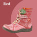 Womens Winter Leather Boots Simple Short Plush With Slip-on