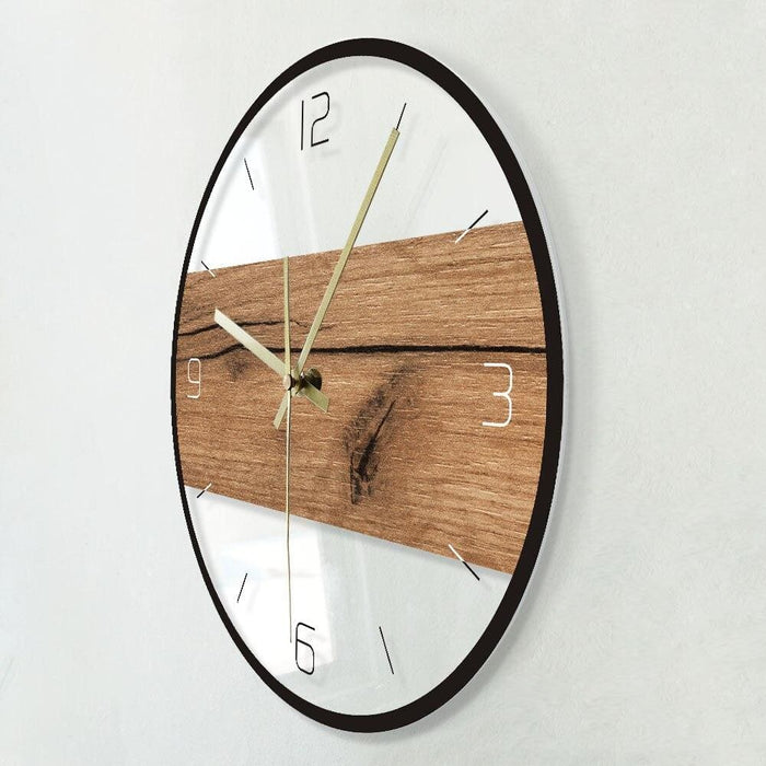 Old Wood Pattern Texture Acrylic Wall Clock Rustic Cabin