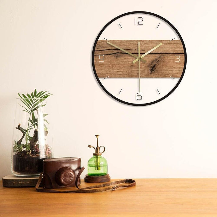 Old Wood Pattern Texture Acrylic Wall Clock Rustic Cabin
