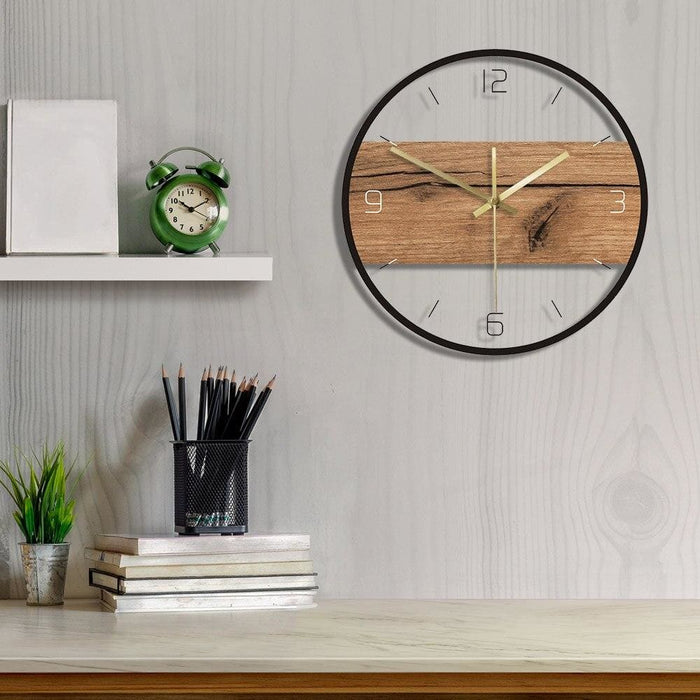 Old Wood Pattern Texture Acrylic Wall Clock Rustic Cabin