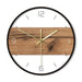 Old Wood Pattern Texture Acrylic Wall Clock Rustic Cabin