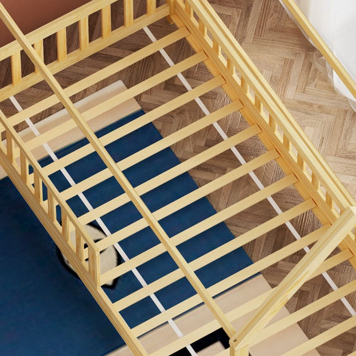 Wooden Bed Frame Single Size House Pine Timber Base