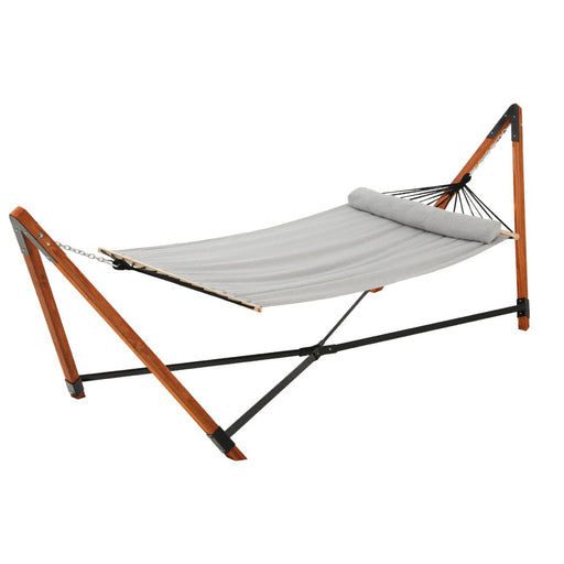 Wooden Hammock Chair With Stand Linen Bed Timber Steel 200kg
