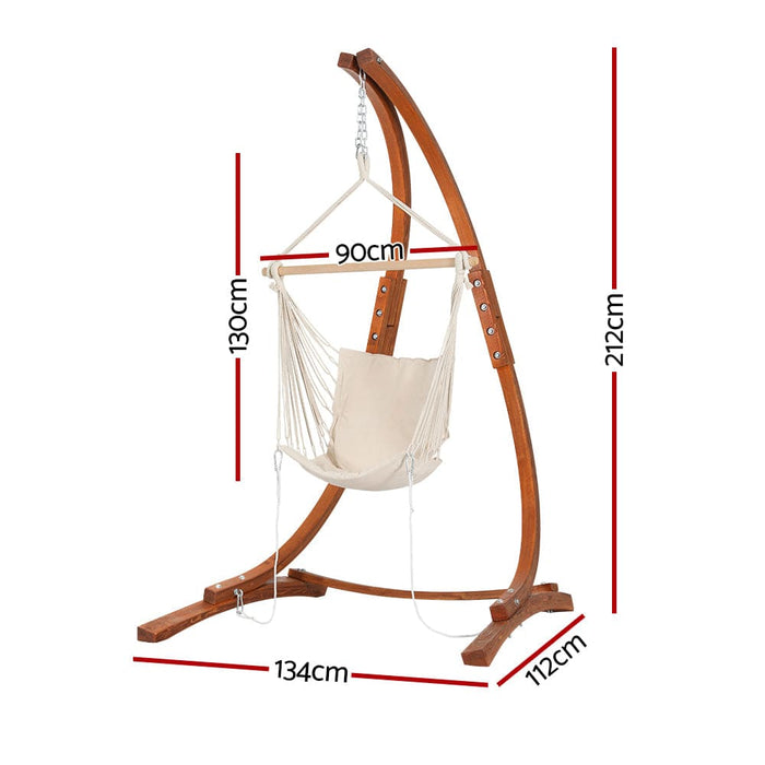 Wooden Hammock Chair With Stand Outdoor Lounger Camping