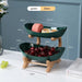 Wooden Kitchen Fruit Bowl with Partitioned Trays