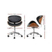 Wooden & Pu Leather Office Desk Chair - Black