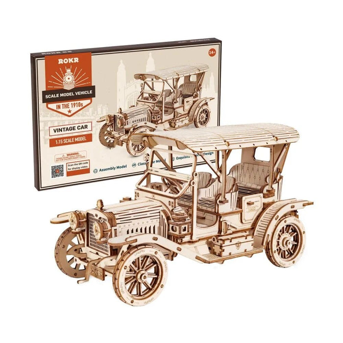3d Wooden Puzzle Vintage Car for Kids Adults Easy Assemble