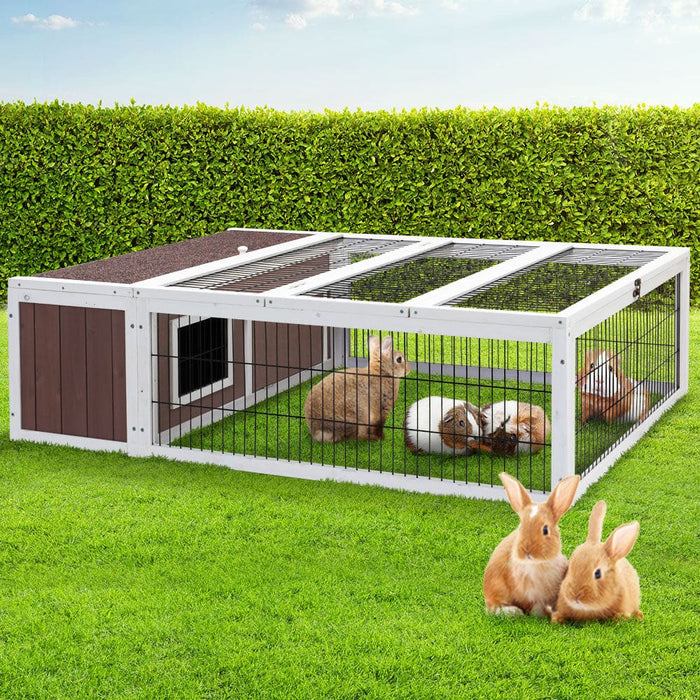 I.pet Wooden Rabbit Hutch Chicken Coop Run Cage Habitat