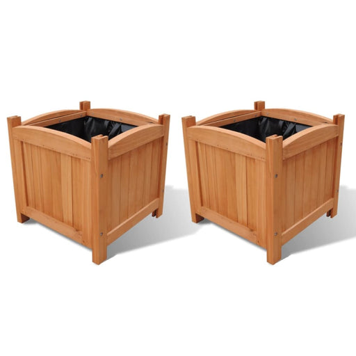Wooden Raised Bed 30x30x30 Cm Set Of 2 Aotbo