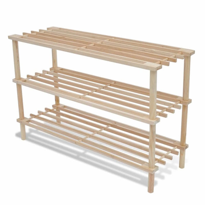 Wooden Shoe Rack 3-tier 2 Pcs Xaoblp