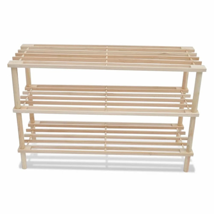 Wooden Shoe Rack 3-tier 2 Pcs Xaoblp