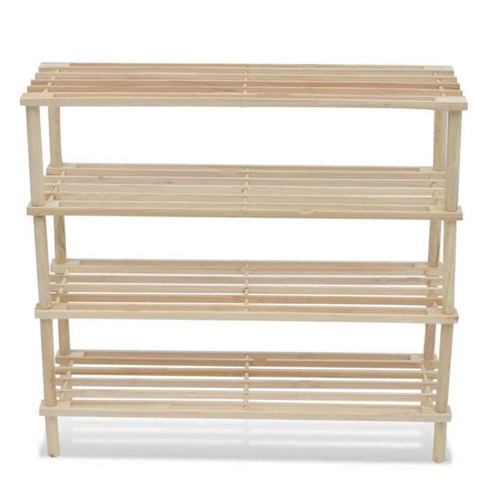 Wooden Shoe Rack 4-tier Shelf Storage 2 Pcs Xaobll