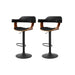 2x Wooden Bar Stools Kitchen Swivel Gas Lift Stool Chairs